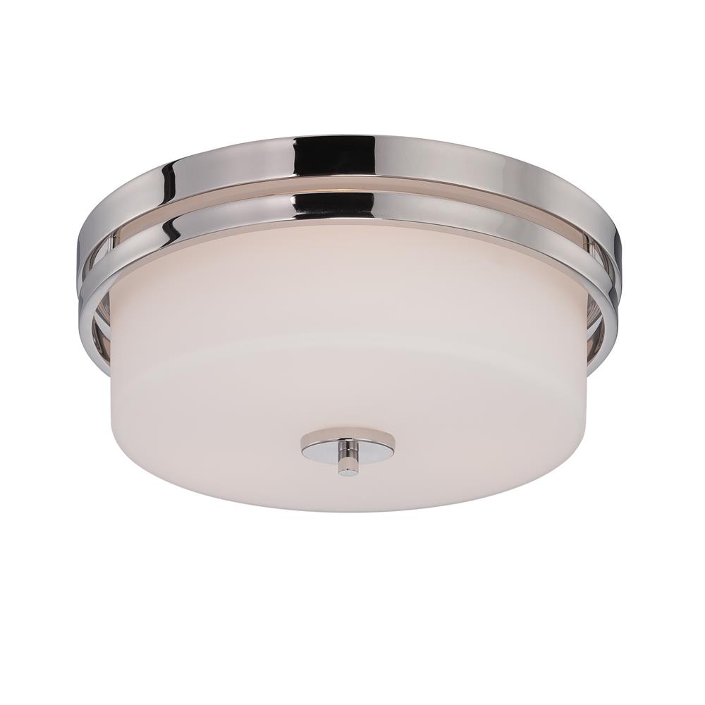 Nuvo Lighting 60/5207  Parallel - 3 Light Flush Fixture with Etched Opal Glass in Polished Nickel Finish